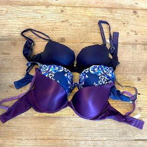 *SOLD*Victoria Secret Bombshell Blue/Purple Bra Bundles